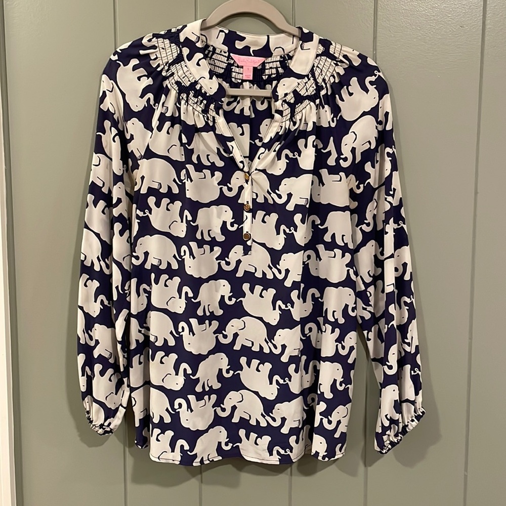 Lilly Pulitzer Elephant Print Elsa Top